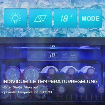 90L Drankenkoelkast met Dubbel Glas, LED Verlichting en 128, Verzenden, Nieuw