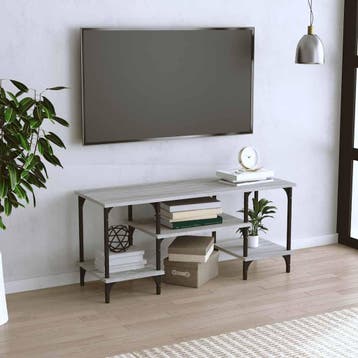 vidaXL Tv-meubel 102x35x45,5 cm bewerkt hout grijs sonoma, 100 tot 150 cm, Verzenden, Nieuw, Minder dan 100 cm