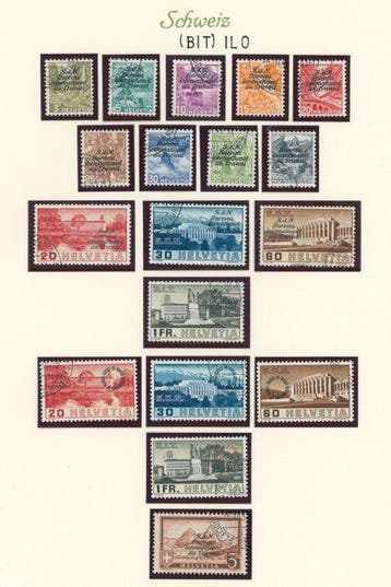 Zwitserland 1937/1938 - volledige, bewerkte uitgaven van de, Gestempeld