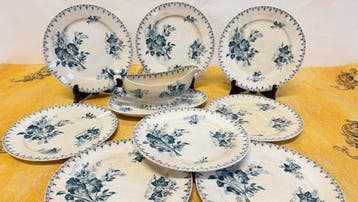 Sarreguemines - Tafelservies (9) - Modele  FLORE  U et C -