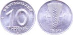 Duitsland 10 Pfennig Ddr 1950 E bfr unsauberer Rand J1503..., Verzenden