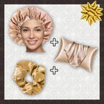 SATIN SET - Bescherm je haar & huid - Kaki Satijnen Slaapmut, Ophalen of Verzenden, Nieuw