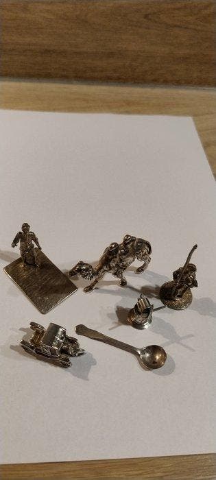 Figuur - Zilveren miniaturen set (6) - Zilver