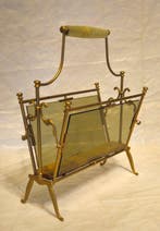 Tijdschriftenhouder - Messing, Glas, Onyx