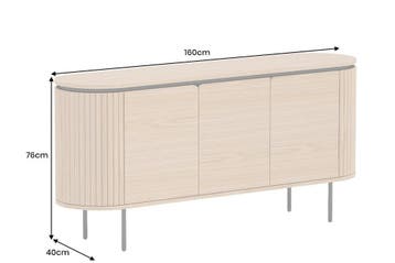 Dressoir ATELIER 160 cm, natuurlijke eikenhoutlook met, Ophalen of Verzenden, Nieuw