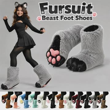 Pluche Poot Laarsjes - Cosplay & Fursuit Kattenpoot Schoenen, Hobby en Vrije tijd, Kostuums, Theaterbenodigdheden en LARP, Verzenden