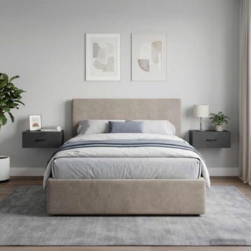 vidaXL Wandbeugel Bedkast 2 st Zwart 49 x 34,5 x 20 cm, Minder dan 45 cm, Verzenden, Nieuw, Minder dan 55 cm