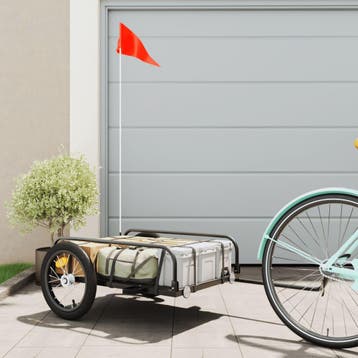 vidaXL Fietstrailer 126x63x34 cm ijzer zwart, Fietsen en Brommers, Fietsaccessoires | Aanhangers en Karren, Verzenden, Nieuw