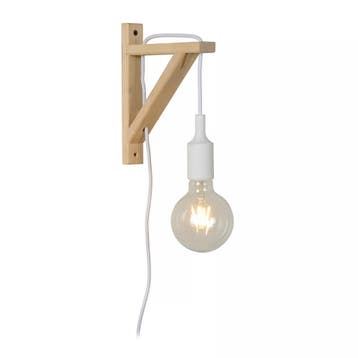 Lucide FIX - Wandlamp - 1xE27 - Wit, Huis en Inrichting, Verzenden, Zo goed als nieuw, Hout