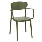 Stoel | LUGANO | Kunststof | Olive | In-/Outdoor |, Verzenden, Nieuw in verpakking