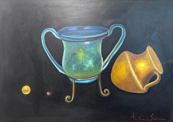 Antonio Sciacca (1957) - Visioni archeologiche, Antiek en Kunst, Kunst | Schilderijen | Klassiek