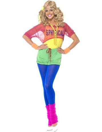 Jaren 80 Lets Get Physical Girl Dames Kostuum, Kleding | Dames, Carnavalskleding en Feestkleding, Ophalen of Verzenden, Nieuw