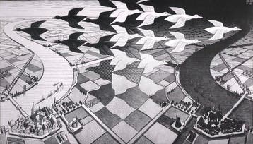 M.C. Escher (1898-1972), after - Day and Night, 1938
