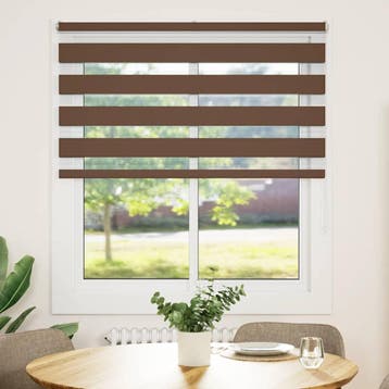 vidaXL Zebra rolgordijn 135x150 cm stofbreedte 130,9cm, Verzenden, Nieuw, Bruin