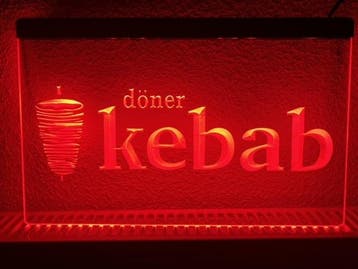 Doner kebab snackbar neon bord lamp LED verlichting reclame, Verzenden, Nieuw