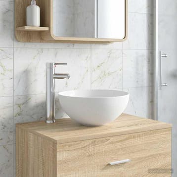 vidaXL Badkamer wastafel met kraan en afvoer Chroom, Verzenden, Nieuw