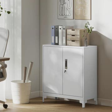 HOMCOM Metalen Archiefkast met 2 Deuren, Slot en Verstelbare, Verzenden, Nieuw