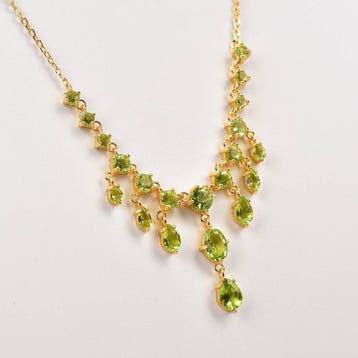Zonder minimumprijs - Halsketting Zilver - Peridot -, Nieuw