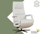 Leren relaxfauteuil met hartbalans Calm - Toledo Purewhite, Bohemian, Industrieel, Modern, Scandinavisch, Nieuw, Ophalen of Verzenden
