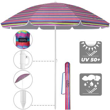 Parasol Kreta Kleurrijk Ø200cm met kantelfunctie, Verzenden, Nieuw