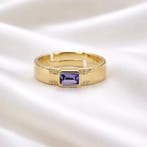 Zonder minimumprijs - Ring Verguld Tanzaniet - Diamant - 18k, Nieuw