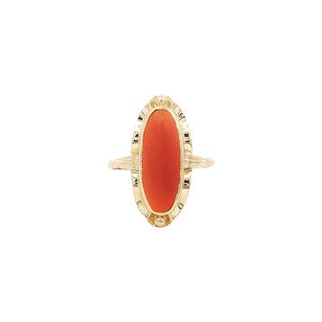Gouden ring met carneool 14 kt, Sieraden, Tassen en Uiterlijk, Ringen, Ophalen of Verzenden, Nieuw