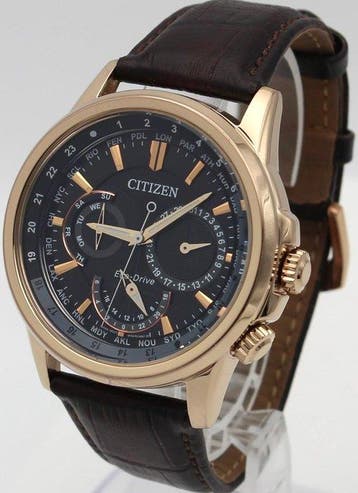 Citizen - Eco-Drive 8729 World Time Rose Gold Black Dial, Nieuw