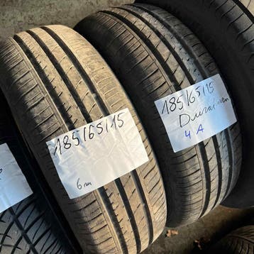 2 x Duration 185-65-15 Zomerbanden 6mm, Gebruikt, 15 inch, Band(en), Personenwagen