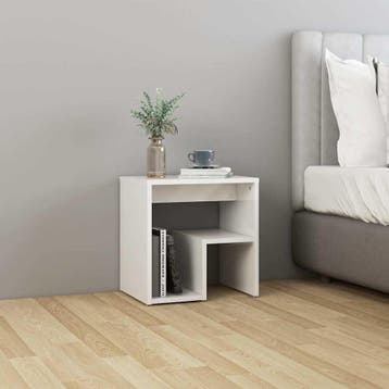 vidaXL Nachtkastje 40x30x40 cm bewerkt hout hoogglans wit, Minder dan 45 cm, Verzenden, Nieuw, Minder dan 55 cm