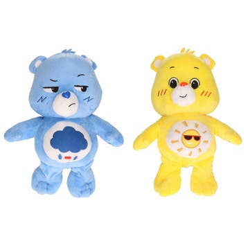 Set van 2 Troetelbeertjes - pluche - 28 cm - blauw en geel, Verzenden, Nieuw