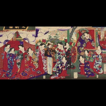 Toyohara Chikanobu /  (1838–1912) Keizerlijk bezoek aan