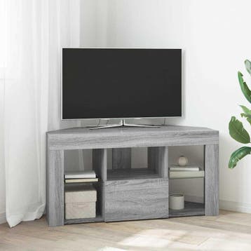 vidaXL Hoek LED TV Kast 100 x 40 x 50 cm Grijs Sonoma, Huis en Inrichting, Kasten | Televisiemeubels, Minder dan 50 cm, Verzenden