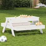 vidaXL Picknicktafel met zandbak voor kinderen massief, Verzenden, Nieuw