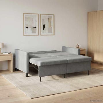 vidaXL Slaapbank Donkergrijs Stof, Verzenden, Nieuw, Stof, Minder dan 150 cm