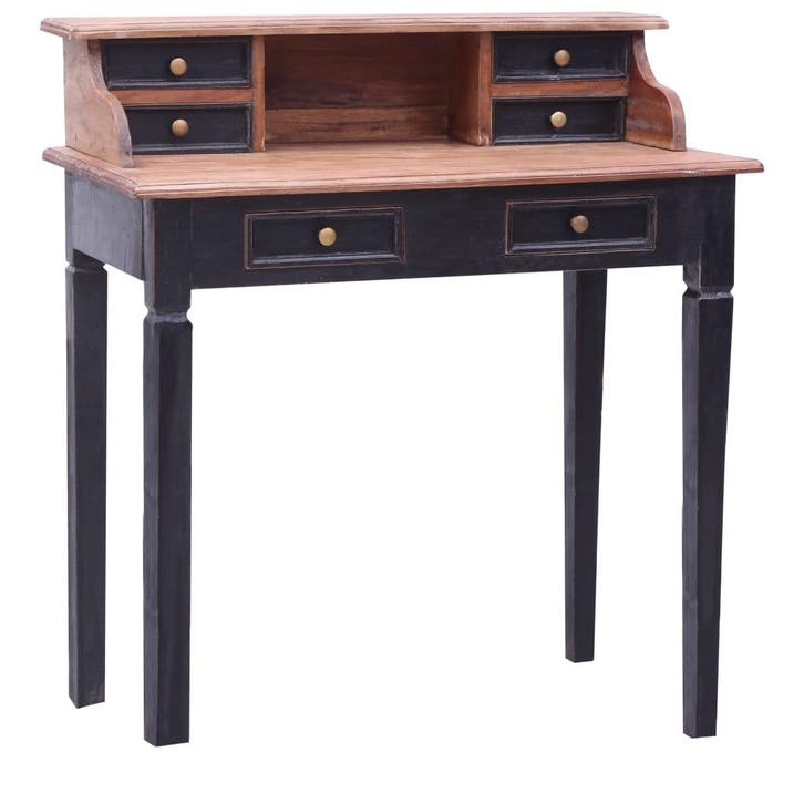 vidaXL Schrijftafel met lades 90x50x101 cm massief, Huis en Inrichting, Bureaus, Nieuw, Verzenden