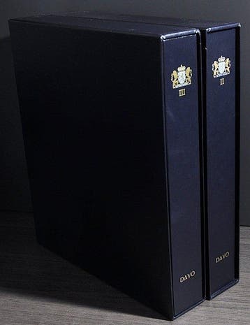Accessoires Nederland - 2 lege luxe DAVO albums met, Gestempeld