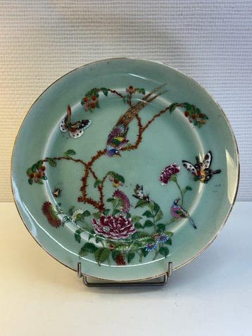 Bord - Jolie assiette Chine Qing - poircelaine - Prachtig