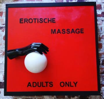 Amsterdam red light district reclame - Reclamebord - Opaline