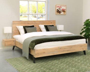 Oak & Steel Diamant Massief Houten Bed - 120 x 220, Nieuw