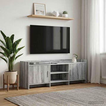 vidaXL TV-kast 130 x 33 x 47 cm Grijs Sonoma Bewerkt hout, Minder dan 50 cm, Verzenden, Nieuw, Minder dan 100 cm