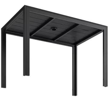 Tuintafel met Parasolgat – Aluminium en WPC, 110x70 cm, Verzenden, Nieuw
