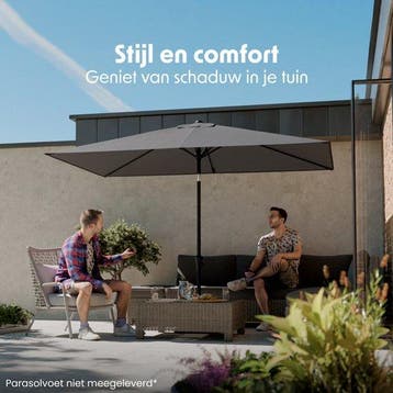 2dekans | LifeGoods Parasol - Tuin - 210x140cm - 30°, Ophalen of Verzenden, Zo goed als nieuw