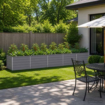 vidaXL Verhoogd Tuinbed Grijs 400 x 80 x 55 cm koudgewalst, Verzenden, Nieuw, Metaal, 60 tot 100 cm