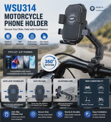 Universele Motor Telefoonhouder met Automatisch Sluitingssys, Verzenden, Nieuw