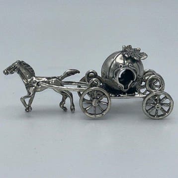 Manifattura italiana - Beeldje - Carrozza Cenerentola - .800, Antiek en Kunst, Antiek | Goud en Zilver