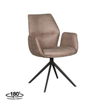 Stoel Mellow | Taupe | Micro Suede | Zwart Metalen Frame, Verzenden, Nieuw in verpakking
