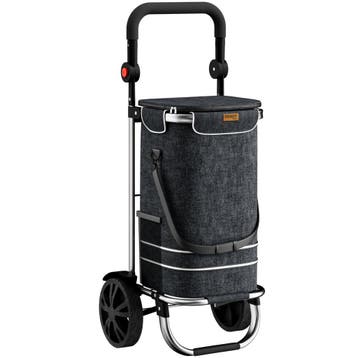 Boodschappentrolley Zwart Alu 56L 31x24x54cm (Voor in Huis), Verzenden, Nieuw