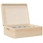 vidaXL Houten kist met deksel&handvatten 40x30x13cm massief, Verzenden, Nieuw