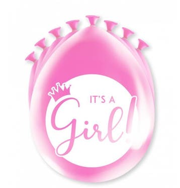 Ballonnen 8x Its a Girl, Hobby en Vrije tijd, Verzenden, Nieuw, Versiering, Geboorte of Huwelijk