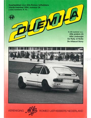 1994 ALFA ROMEO CLUB DUEMILA MAGAZINE 36 NEDERLANDS, Nieuw, Alfa Romeo, Author